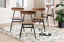 Load image into Gallery viewer, Baxton Studio Sherwood Mid-Century Modern Black Metal and Walnut Brown Finished Wood 4-Piece Dining Chair Set
