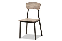 Load image into Gallery viewer, Baxton Studio Marcus Modern Industrial Oak Brown Finished Wood and Black Metal 4-Piece Dining Chair Set

