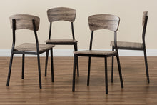 Load image into Gallery viewer, Baxton Studio Marcus Modern Industrial Oak Brown Finished Wood and Black Metal 4-Piece Dining Chair Set
