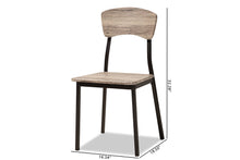Load image into Gallery viewer, Baxton Studio Marcus Modern Industrial Oak Brown Finished Wood and Black Metal 4-Piece Dining Chair Set
