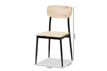 Load image into Gallery viewer, Baxton Studio Honore Mid-Century Modern Light Brown Finished Wood and Black Metal 4-Piece Dining Chair Set
