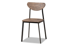Load image into Gallery viewer, Baxton Studio Ornette Mid-Century Modern Walnut Brown Finished Wood and Black Metal 4-Piece Dining Chair Set
