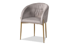 Load image into Gallery viewer, Baxton Studio Ballard Modern Luxe and Glam Grey Velvet Fabric Upholstered and Gold Finished Metal Dining Chair
