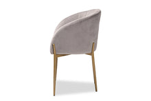 Load image into Gallery viewer, Baxton Studio Ballard Modern Luxe and Glam Grey Velvet Fabric Upholstered and Gold Finished Metal Dining Chair
