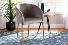 Load image into Gallery viewer, Baxton Studio Ballard Modern Luxe and Glam Grey Velvet Fabric Upholstered and Gold Finished Metal Dining Chair
