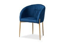 Load image into Gallery viewer, Baxton Studio Ballard Modern Luxe and Glam Navy Blue Velvet Fabric Upholstered and Gold Finished Metal Dining Chair
