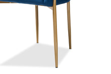 Load image into Gallery viewer, Baxton Studio Ballard Modern Luxe and Glam Navy Blue Velvet Fabric Upholstered and Gold Finished Metal Dining Chair
