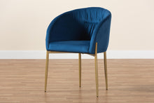Load image into Gallery viewer, Baxton Studio Ballard Modern Luxe and Glam Navy Blue Velvet Fabric Upholstered and Gold Finished Metal Dining Chair
