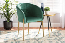 Load image into Gallery viewer, Baxton Studio Ballard Modern Luxe and Glam Green Velvet Fabric Upholstered and Gold Finished Metal Dining Chair

