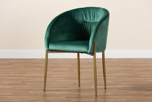 Load image into Gallery viewer, Baxton Studio Ballard Modern Luxe and Glam Green Velvet Fabric Upholstered and Gold Finished Metal Dining Chair
