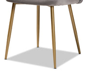 Load image into Gallery viewer, Baxton Studio Fantine Modern Luxe and Glam Grey Velvet Fabric Upholstered and Gold Finished Metal 2-Piece Dining Chair Set
