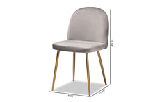 Load image into Gallery viewer, Baxton Studio Fantine Modern Luxe and Glam Grey Velvet Fabric Upholstered and Gold Finished Metal 2-Piece Dining Chair Set
