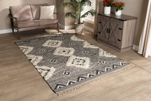 Load image into Gallery viewer, Baxton Studio Avia Modern and Contemporary Black and Ivory Handwoven Wool Area Rug

