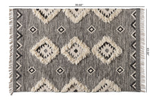 Load image into Gallery viewer, Baxton Studio Avia Modern and Contemporary Black and Ivory Handwoven Wool Area Rug
