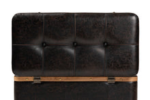Load image into Gallery viewer, Baxton Studio Gendry Modern Rustic Transitional Dark Brown Faux Leather Upholstered and Oak Brown Finished Wood Large Storage Ottoman
