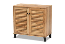 Load image into Gallery viewer, Baxton Studio Coolidge Modern and Contemporary Oak Brown Finished Wood 2-Door Shoe Storage Cabinet
