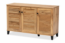 Load image into Gallery viewer, Baxton Studio Coolidge Modern and Contemporary Oak Brown Finished Wood 3-Door Shoe Storage Cabinet
