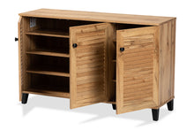 Load image into Gallery viewer, Baxton Studio Coolidge Modern and Contemporary Oak Brown Finished Wood 3-Door Shoe Storage Cabinet
