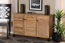 Load image into Gallery viewer, Baxton Studio Coolidge Modern and Contemporary Oak Brown Finished Wood 3-Door Shoe Storage Cabinet
