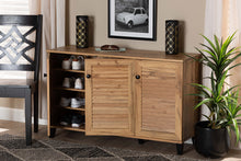 Load image into Gallery viewer, Baxton Studio Coolidge Modern and Contemporary Oak Brown Finished Wood 3-Door Shoe Storage Cabinet
