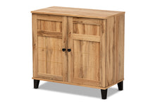 Load image into Gallery viewer, Baxton Studio Glidden Modern and Contemporary Oak Brown Finished Wood 2-Door Shoe Storage Cabinet
