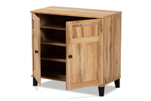 Load image into Gallery viewer, Baxton Studio Glidden Modern and Contemporary Oak Brown Finished Wood 2-Door Shoe Storage Cabinet
