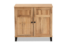 Load image into Gallery viewer, Baxton Studio Glidden Modern and Contemporary Oak Brown Finished Wood 2-Door Shoe Storage Cabinet
