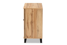Load image into Gallery viewer, Baxton Studio Glidden Modern and Contemporary Oak Brown Finished Wood 2-Door Shoe Storage Cabinet
