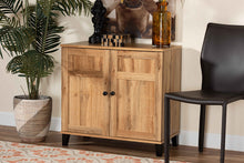 Load image into Gallery viewer, Baxton Studio Glidden Modern and Contemporary Oak Brown Finished Wood 2-Door Shoe Storage Cabinet
