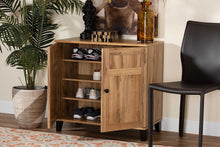 Load image into Gallery viewer, Baxton Studio Glidden Modern and Contemporary Oak Brown Finished Wood 2-Door Shoe Storage Cabinet
