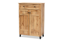 Load image into Gallery viewer, Baxton Studio Glidden Modern and Contemporary Oak Brown Finished Wood 1-Drawer Shoe Storage Cabinet
