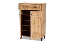 Load image into Gallery viewer, Baxton Studio Glidden Modern and Contemporary Oak Brown Finished Wood 1-Drawer Shoe Storage Cabinet
