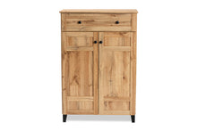 Load image into Gallery viewer, Baxton Studio Glidden Modern and Contemporary Oak Brown Finished Wood 1-Drawer Shoe Storage Cabinet
