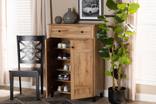 Load image into Gallery viewer, Baxton Studio Glidden Modern and Contemporary Oak Brown Finished Wood 1-Drawer Shoe Storage Cabinet
