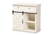Load image into Gallery viewer, Baxton Studio Nadia Modern and Contemporary Farmhouse White Finished Wood and Black Metal 2-Door Sideboard Buffet
