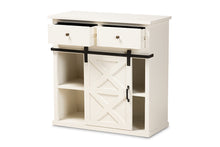 Load image into Gallery viewer, Baxton Studio Nadia Modern and Contemporary Farmhouse White Finished Wood and Black Metal 2-Door Sideboard Buffet
