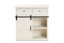Load image into Gallery viewer, Baxton Studio Nadia Modern and Contemporary Farmhouse White Finished Wood and Black Metal 2-Door Sideboard Buffet
