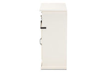 Load image into Gallery viewer, Baxton Studio Nadia Modern and Contemporary Farmhouse White Finished Wood and Black Metal 2-Door Sideboard Buffet
