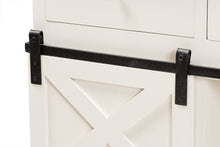 Load image into Gallery viewer, Baxton Studio Nadia Modern and Contemporary Farmhouse White Finished Wood and Black Metal 2-Door Sideboard Buffet

