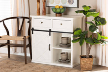 Load image into Gallery viewer, Baxton Studio Nadia Modern and Contemporary Farmhouse White Finished Wood and Black Metal 2-Door Sideboard Buffet
