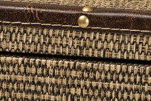 Load image into Gallery viewer, Baxton Studio Owen Mid-Century Modern Brown Fabric Upholstered 4-Drawer Accent Storage Cabinet
