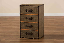 Load image into Gallery viewer, Baxton Studio Owen Mid-Century Modern Brown Fabric Upholstered 4-Drawer Accent Storage Cabinet

