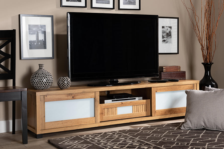 Baxton Studio Gerhardine Modern and Contemporary Oak Brown Finished Wood 1-Drawer TV Stand