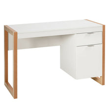 Load image into Gallery viewer, Modern Computer Desk Study Table Writing Workstation with Cabinet and Drawer-White
