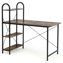 Load image into Gallery viewer, 48-Inch Reversible Computer Desk with Storage Shelf-Rustic Brown

