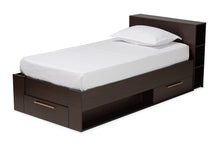 Load image into Gallery viewer, Baxton Studio Carlson Modern and Contemporary Espresso Brown Finished Wood Twin Size 3-Drawer Platform Storage Bed
