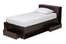 Load image into Gallery viewer, Baxton Studio Carlson Modern and Contemporary Espresso Brown Finished Wood Twin Size 3-Drawer Platform Storage Bed
