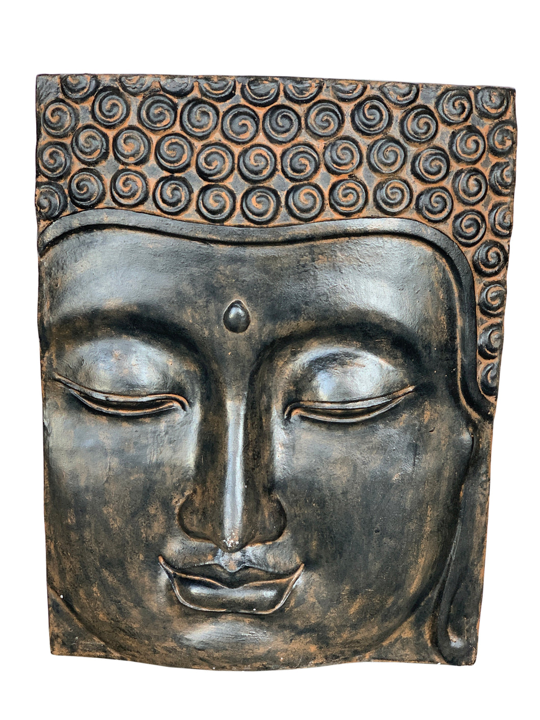 Buddha Face Wall Decoration Small Black Earth