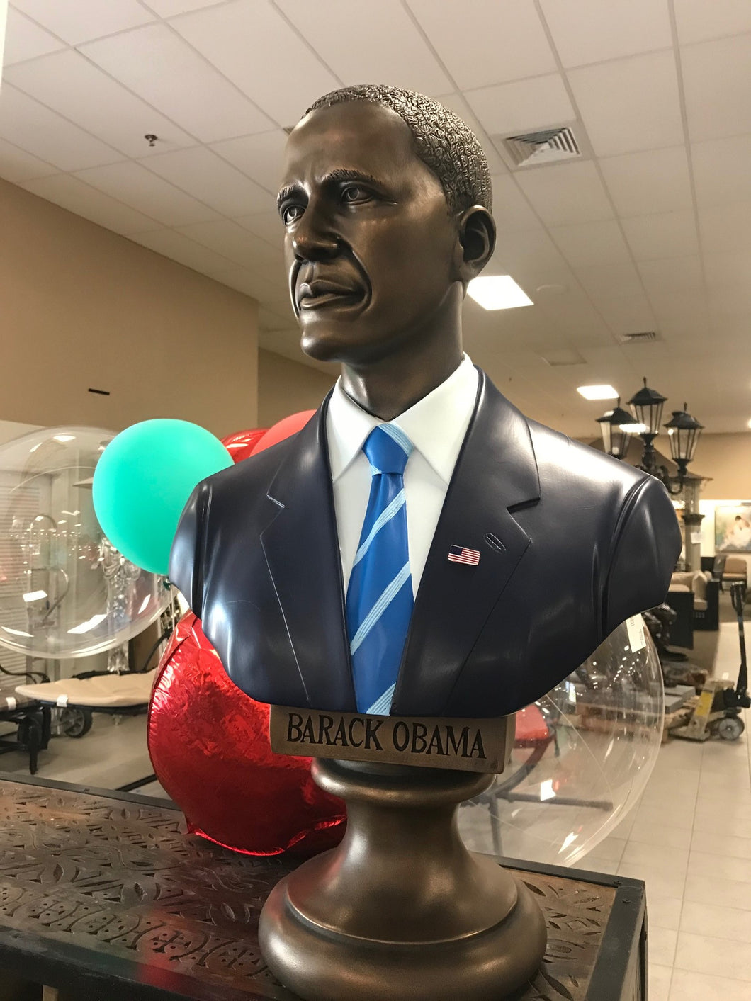Barack Obama Bust Blue Tie