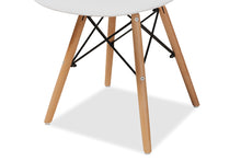 Load image into Gallery viewer, Baxton Studio Jaspen Modern and Contemporary White Finished Polypropylene Plastic and Oak Brown Finished Wood 4-Piece Dining Chair Set
